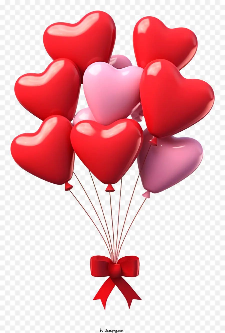 Ballon Cadeau De La Saint Valentin De Dessin Animé，Heartshaped Ballons PNG