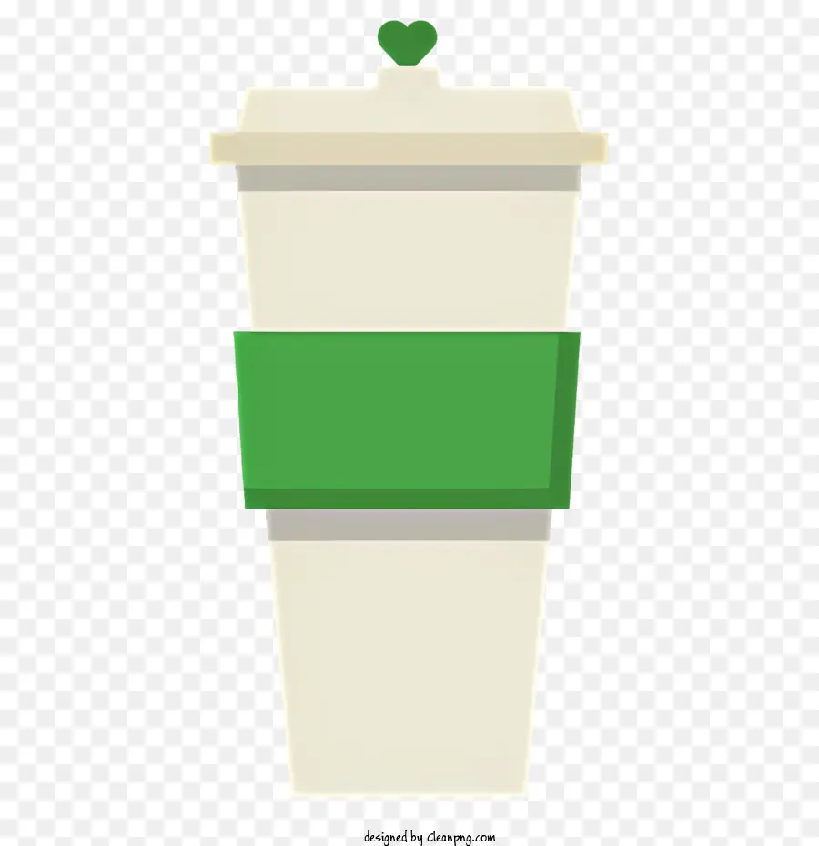 Tasse En Papier Vert，Fond Blanc PNG