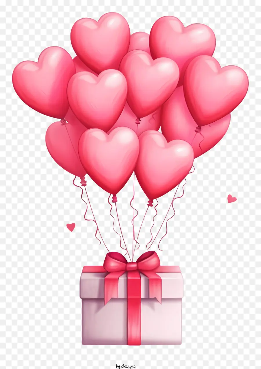 Ballon Cadeau Plat De La Saint Valentin，Bouquet De Ballon En Forme De Coeur PNG