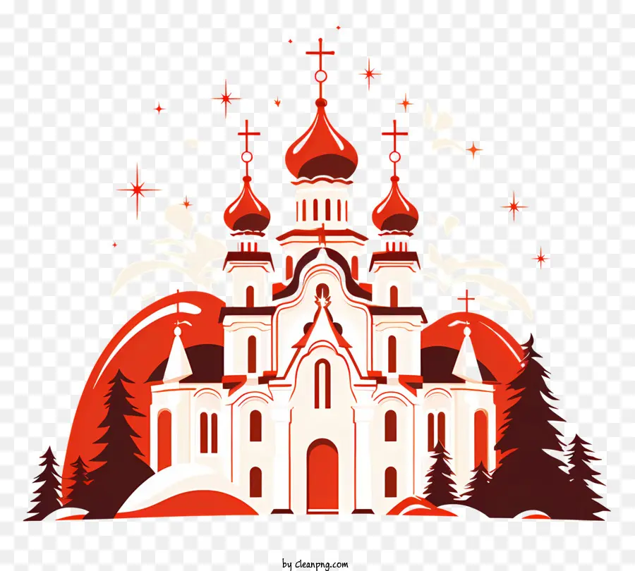 L'église，Noël Orthodoxe PNG