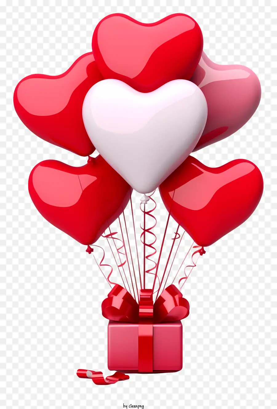 Ballon Cadeau Saint Valentin 3d Réaliste，Ballons PNG