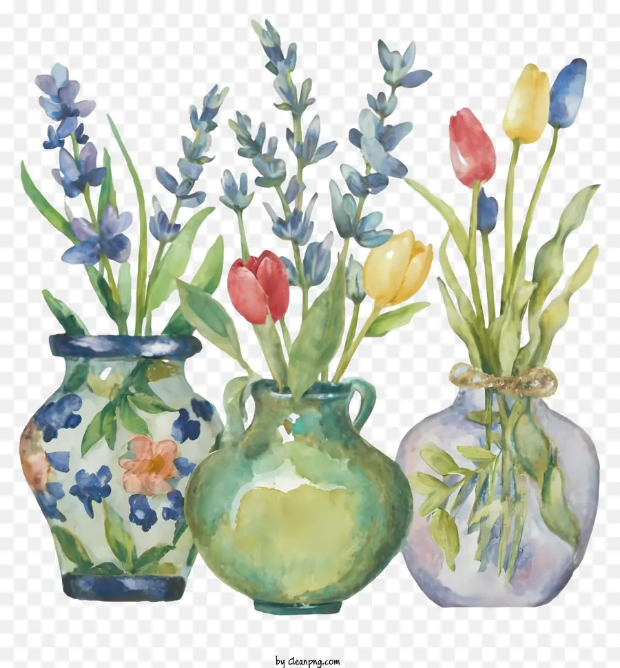 Dessin Animé，Vases à Fleurs PNG