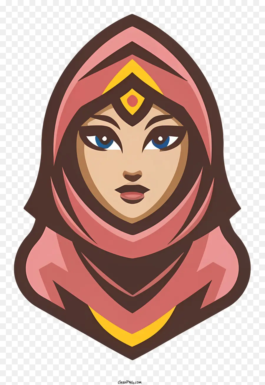 Dessin Animé，Femme Avec Foulard PNG