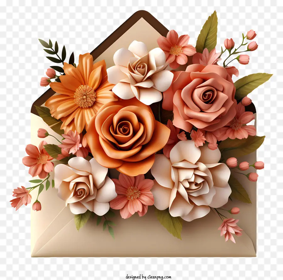 Enveloppe，Bouquet De Roses PNG