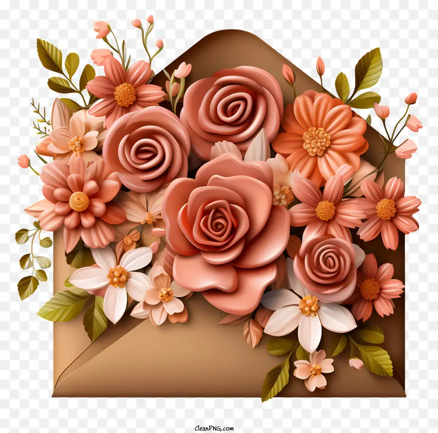 Enveloppe，Bouquet De Fleurs PNG