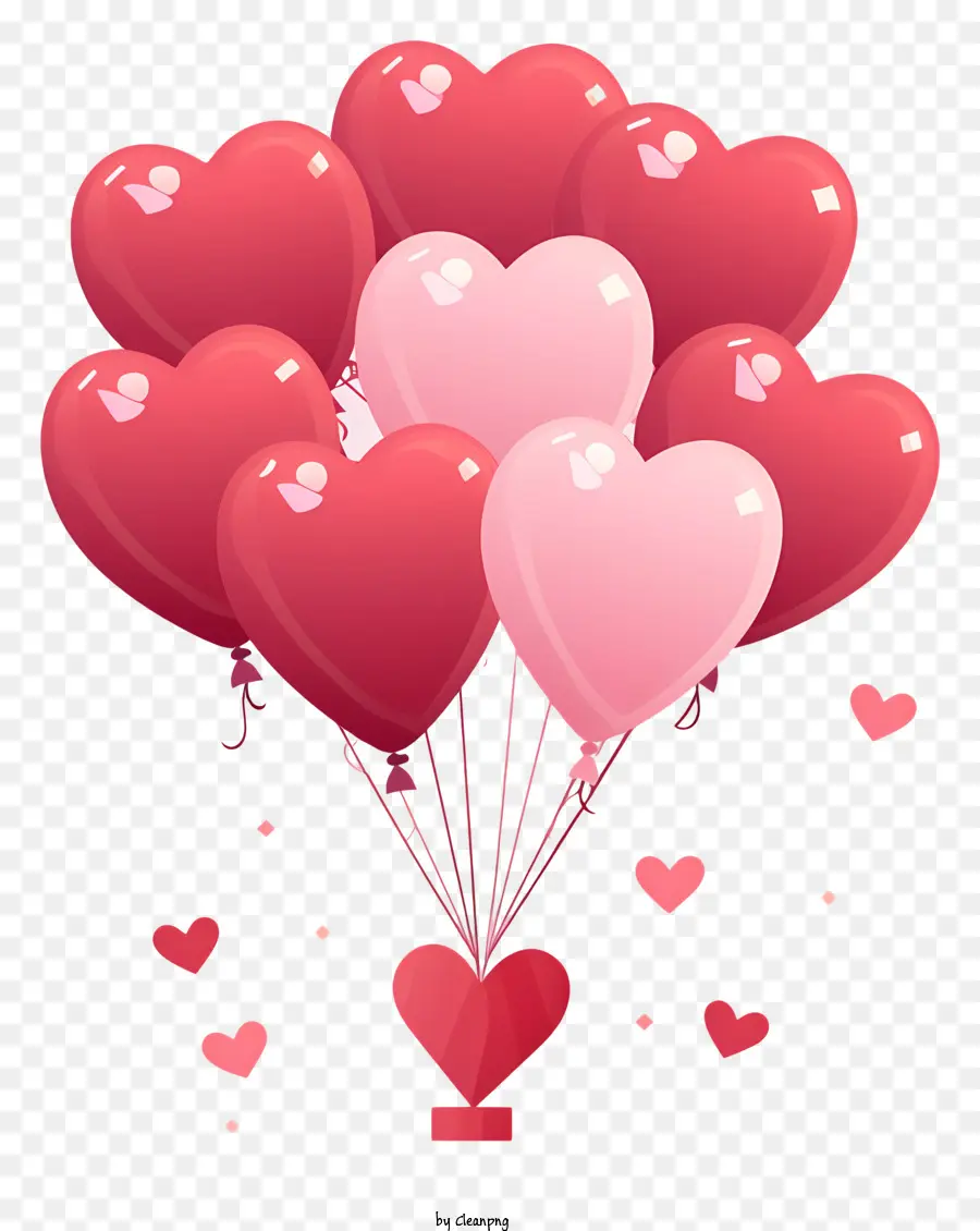 Illustration Vectorielle Plate Minimaliste，Ballons Coeur PNG