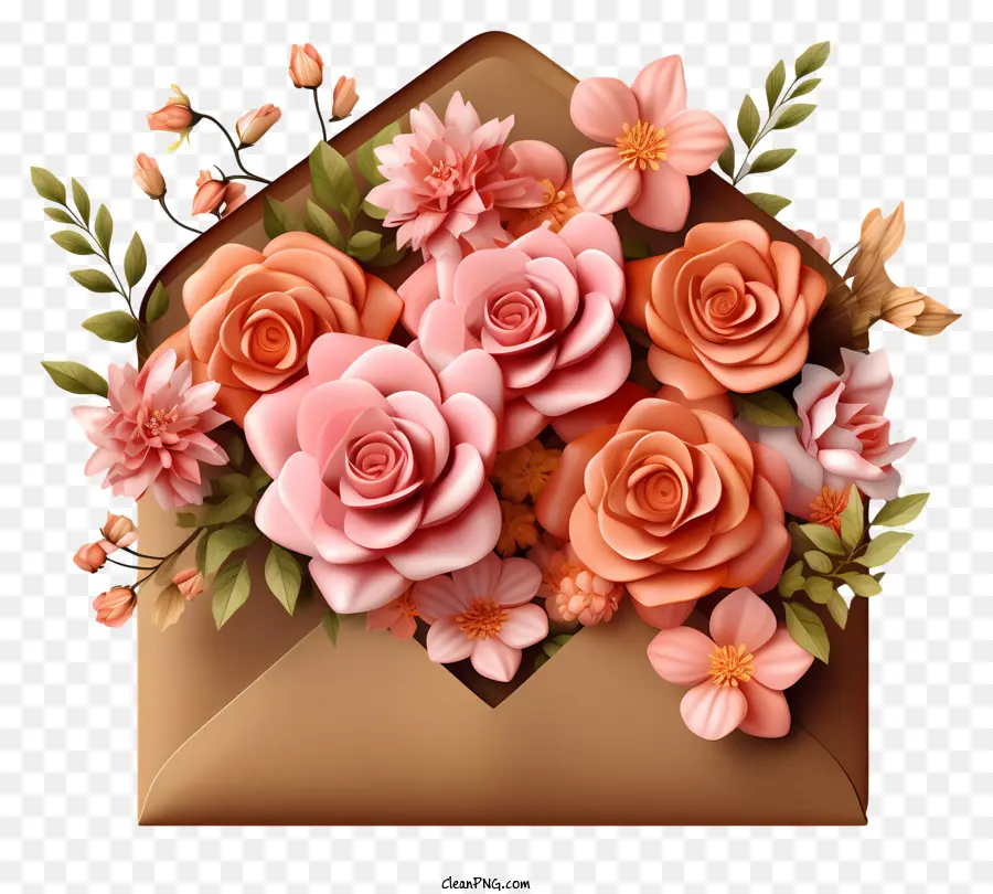 Enveloppe，Fleurs PNG