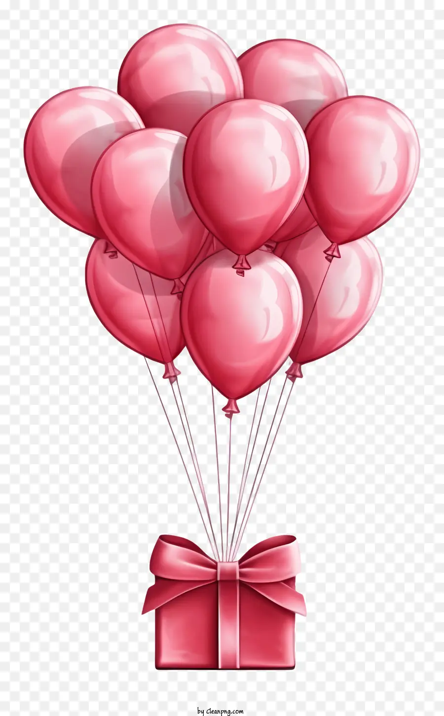 Ballon Cadeau De La Saint Valentin Dessiné à La Main，Surprise Boîte Cadeau PNG