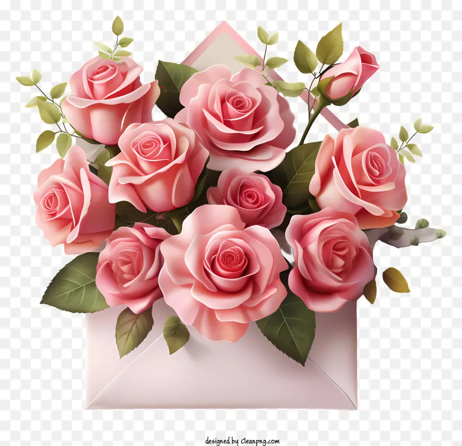 Enveloppe，Roses PNG