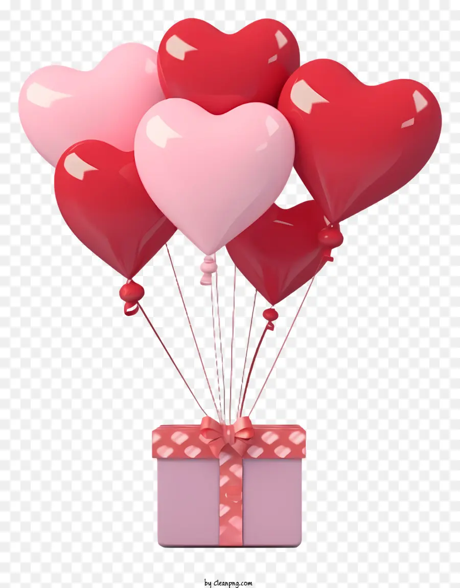 Ballon Cadeau Mignon De La Saint Valentin，Ballons En Forme De Coeur PNG