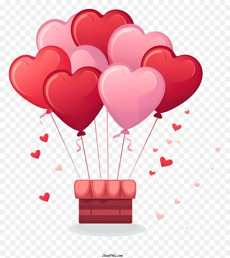 Illustration Vectorielle Plate Minimaliste，Ballons Coeur PNG