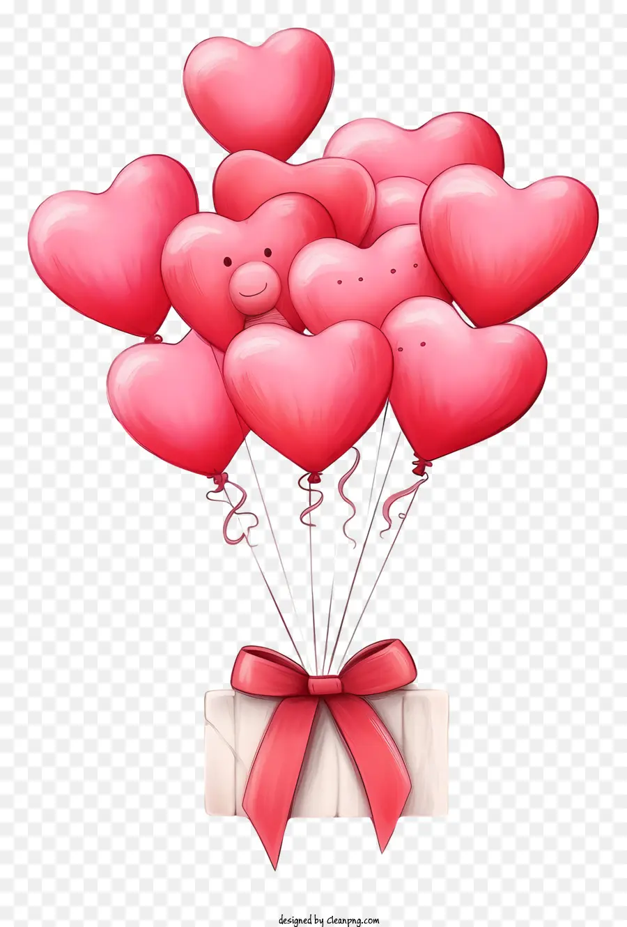 Ballon Cadeau Mignon De La Saint Valentin，Heartshaped Ballons PNG