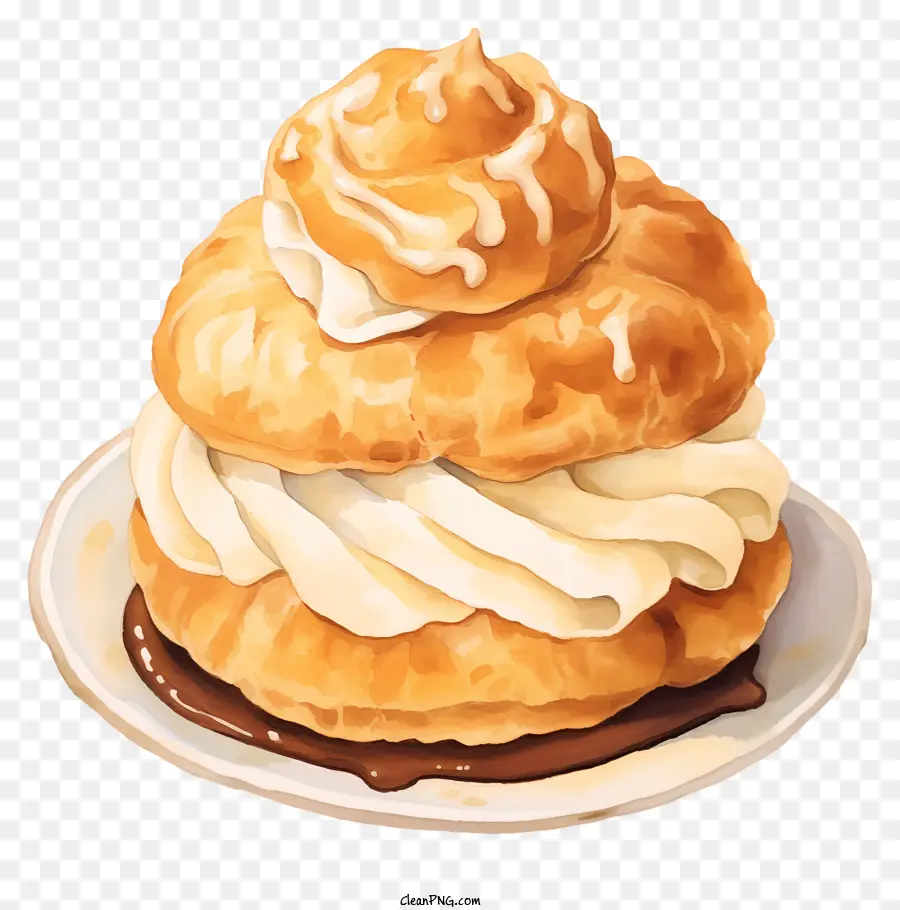 Aquarelle De Crème Aquarelle，La Pâtisserie PNG