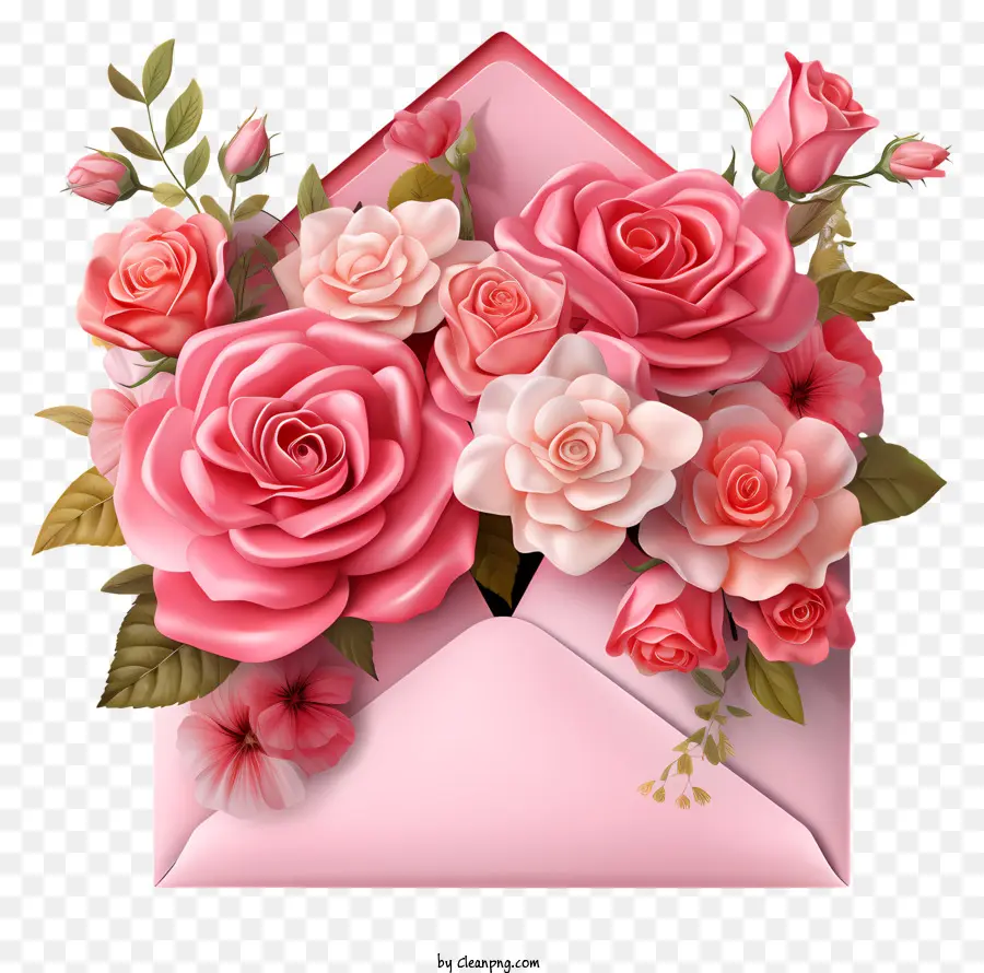 Enveloppe，Roses PNG