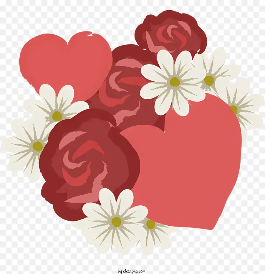 Icône，Coeur Avec Des Roses PNG