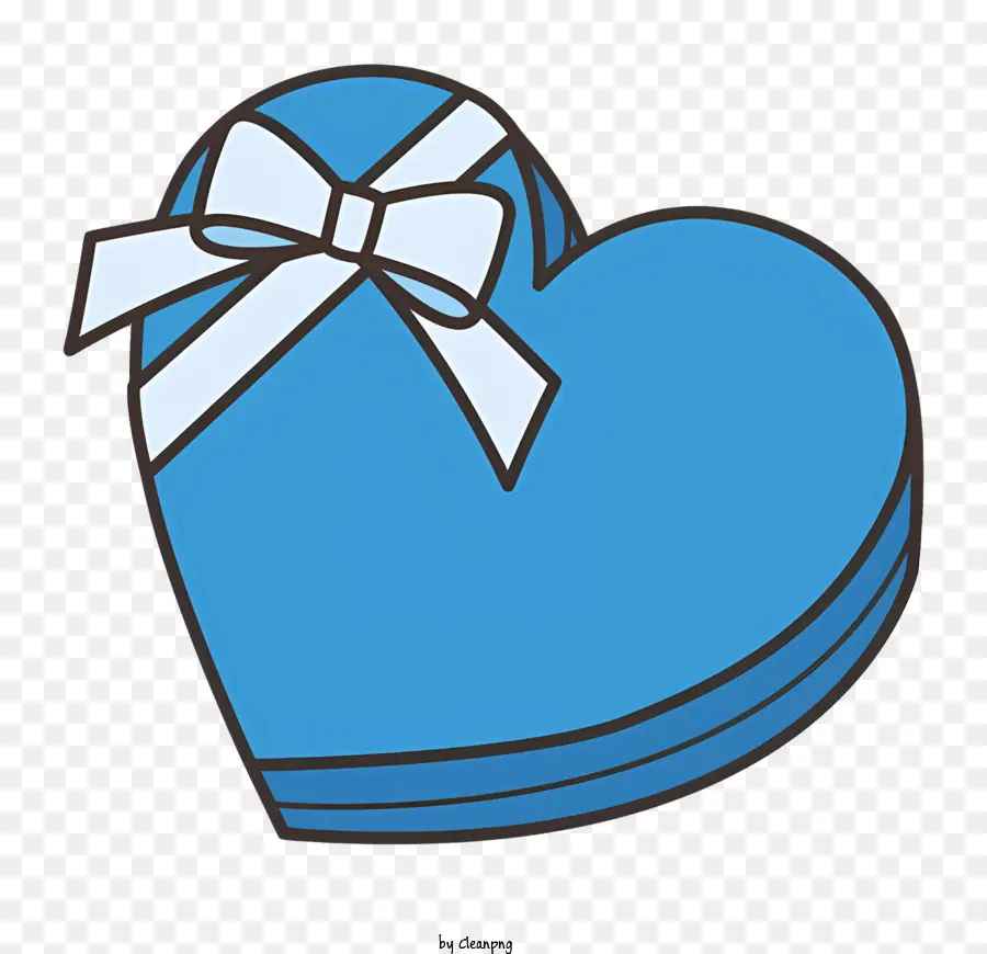 Coeur En Forme De Boîte，Carton Bleu PNG