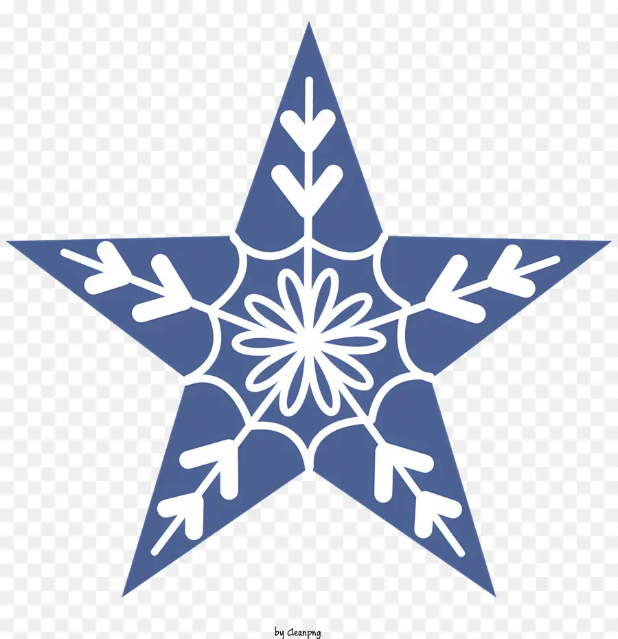 étoile Bleue，Blanc Des Flocons De Neige PNG