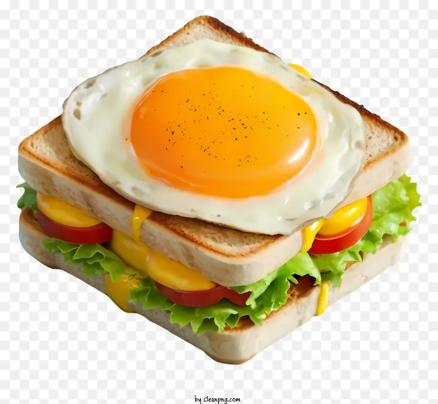 Dessin Animé，Sandwich Avec Un œuf PNG