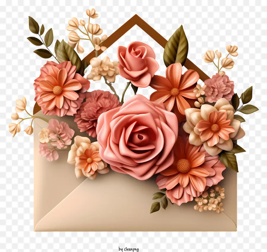 Enveloppe，Fleurs PNG