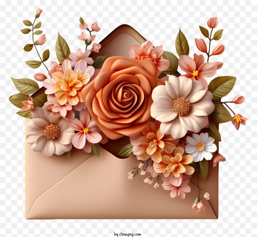 Enveloppe，Fleurs PNG