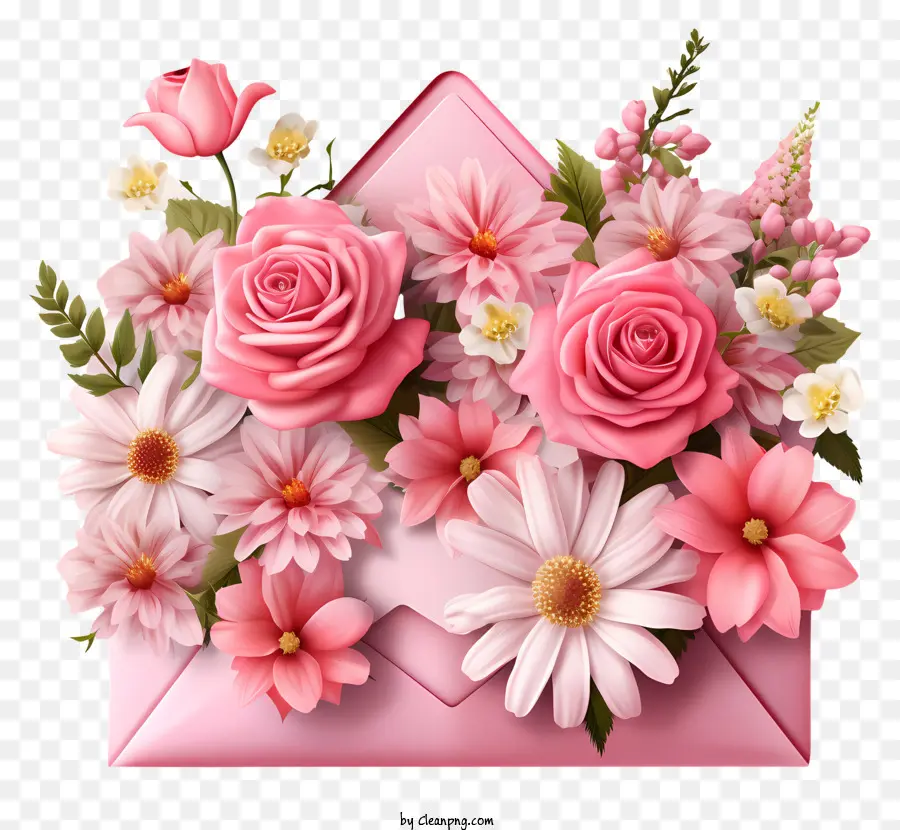 Enveloppe，Enveloppe Avec Des Fleurs PNG