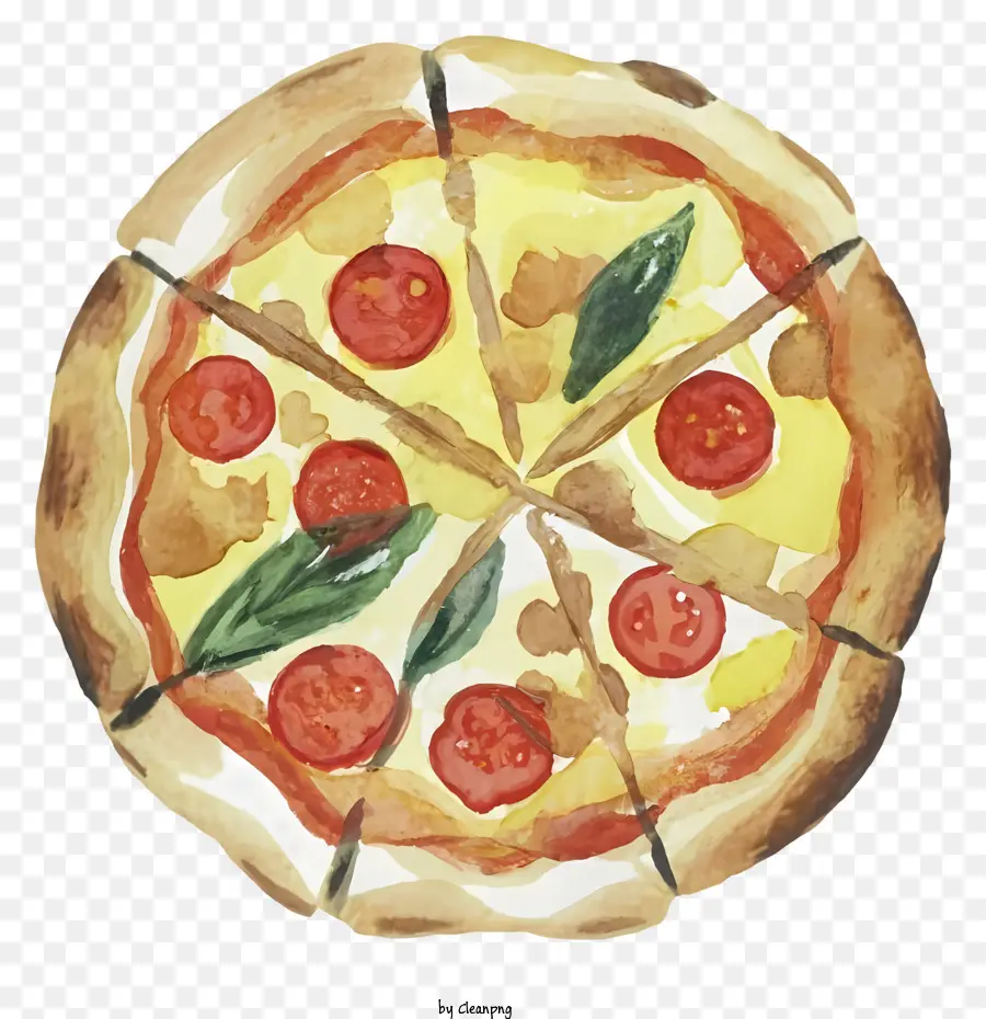 Dessin Animé，Pizza Peinture PNG