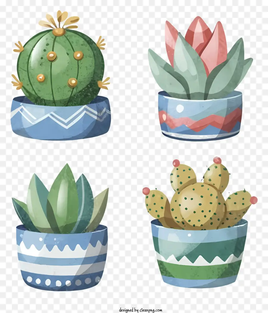 Dessin Animé，Plantes En Pot PNG