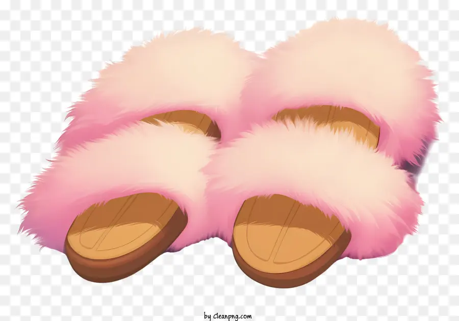 Pantoufles Moelleuses Et Douces De Dessin Animé，Pantoufles Moelleuses Roses PNG