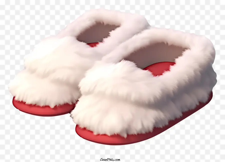 Slippées Moelleuses Douces，Slippers Floues Blanches PNG