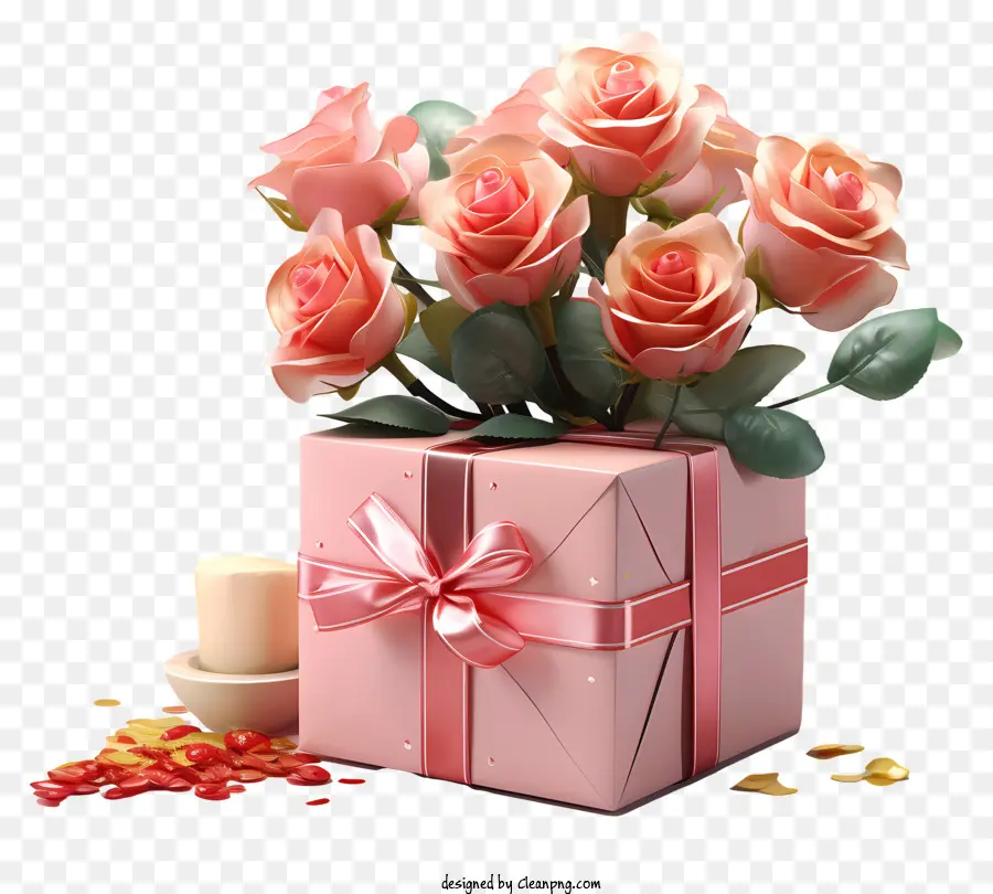 Boîte Cadeau，Rose Vase PNG