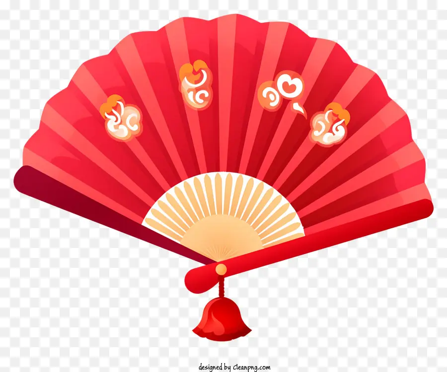 Emoji De Fan Du Nouvel An Chinois，Rouge Fan PNG