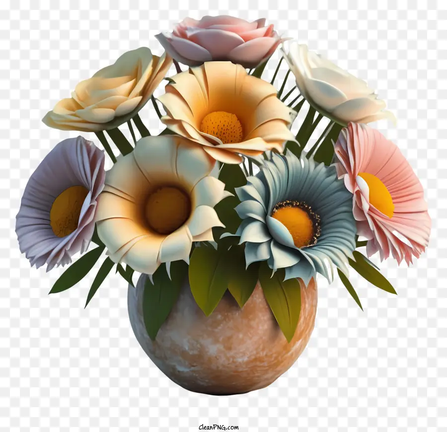 Dessin Animé，Bouquet De Fleurs PNG