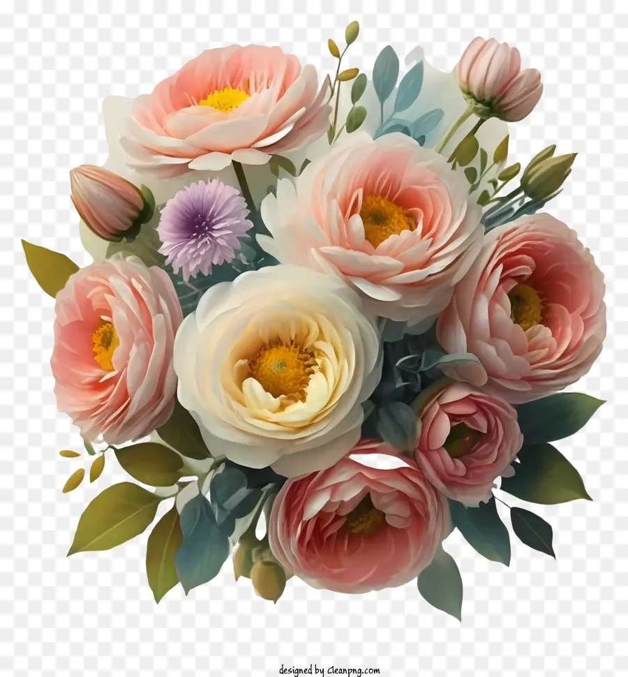 Dessin Animé，Bouquet De Fleurs PNG