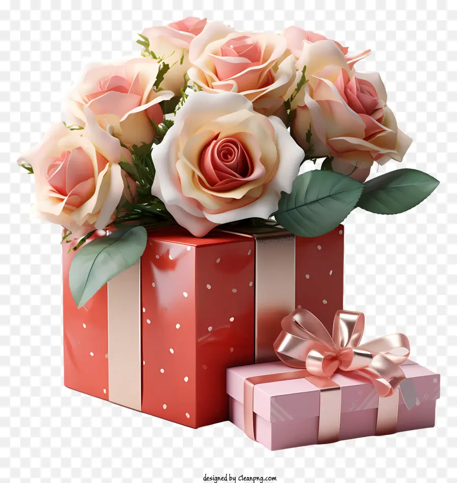 Coffret Cadeau，Bouquet De Fleurs PNG