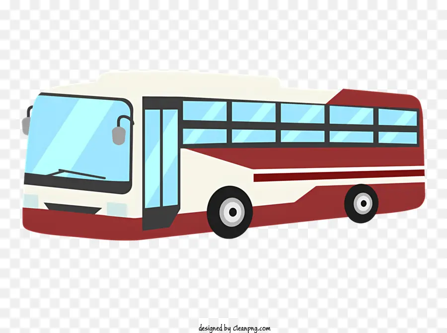 Bus Public，Bus Rouge Et Blanc PNG