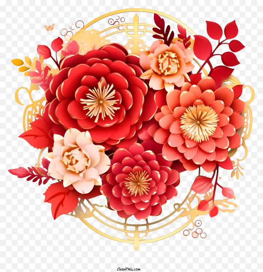Le Nouvel An Chinois Fleur，Arrangement Floral PNG