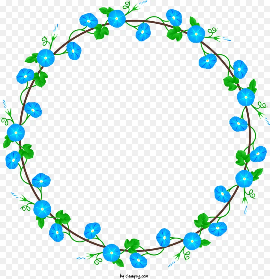 Icône，Couronne De Fleurs Bleues PNG