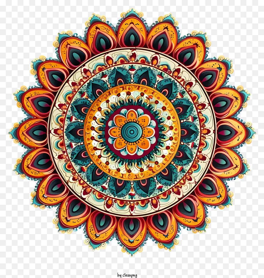 Mandalas，Mandala Coloré PNG