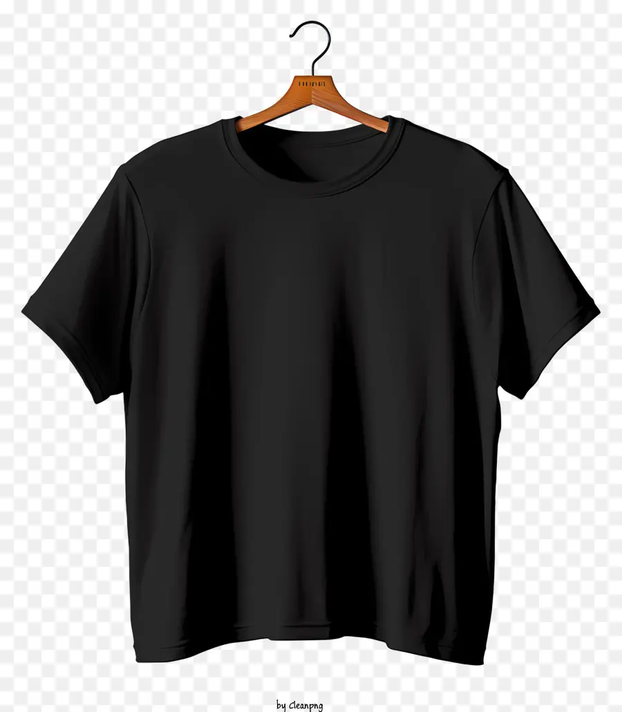 T Shirt Noir De Style 3d Sur Cintre En Tissu，Tee Shirt Noir PNG