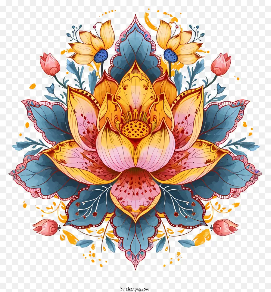 Mandalas，Fleur De Lotus Colorée PNG