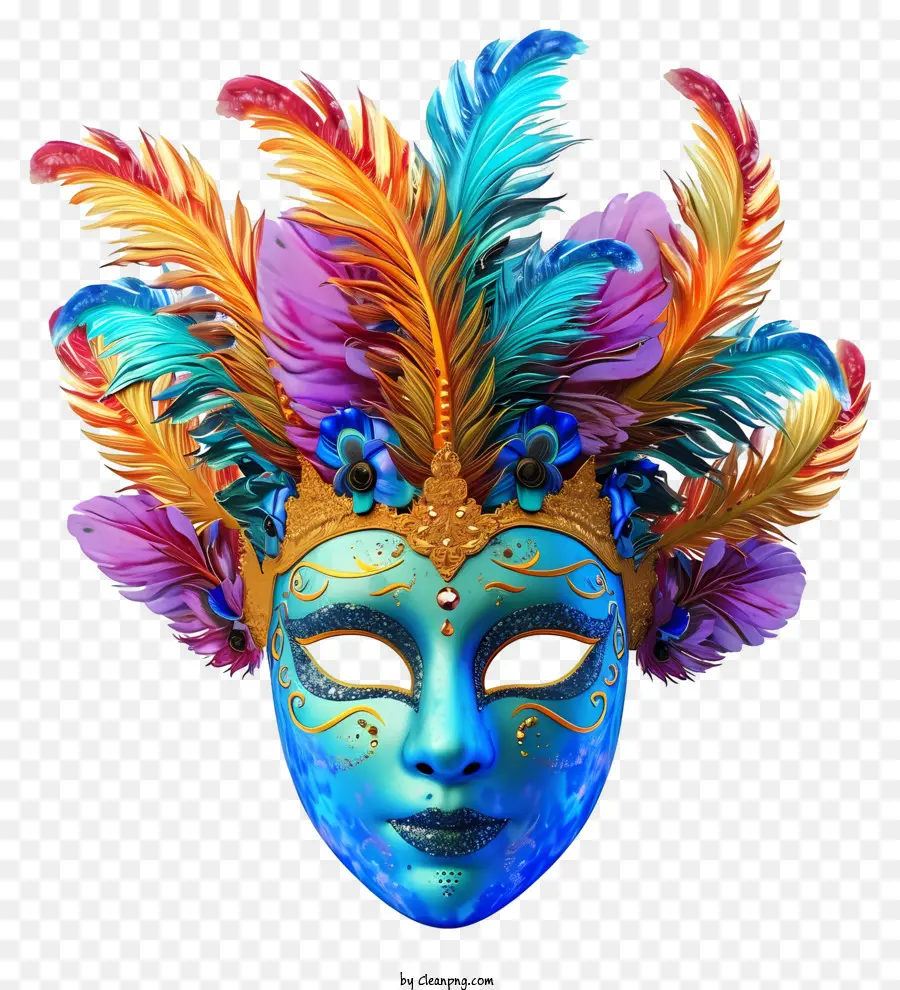 Masque De Carnaval Plat，Masque à Plumes PNG