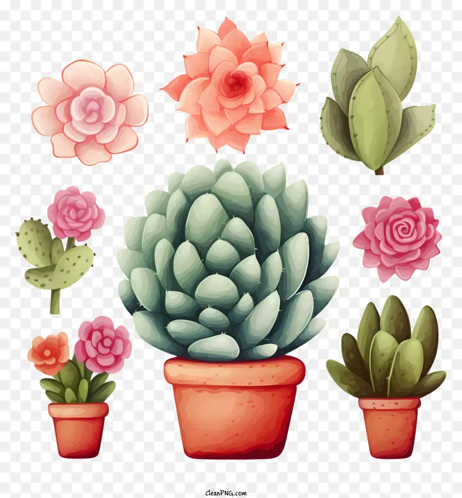 Plantes Succulentes Plates，Plantes En Pot PNG