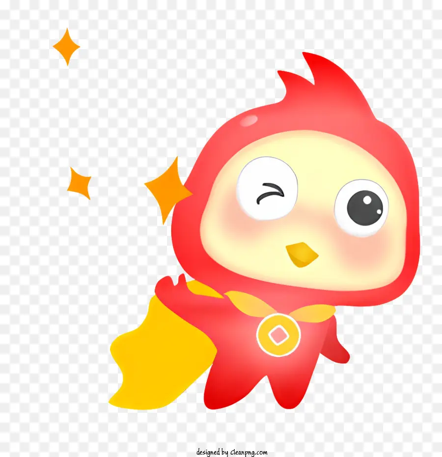 Dessin Animé Oiseaux，Costume Rouge Et Jaune PNG