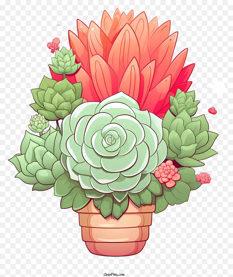 Esquisser Les Plantes Succulentes，Pot De Fleur PNG