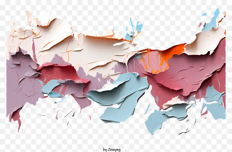 Peintures Multicolores Du Papier Déchiré，La Peinture Abstraite PNG
