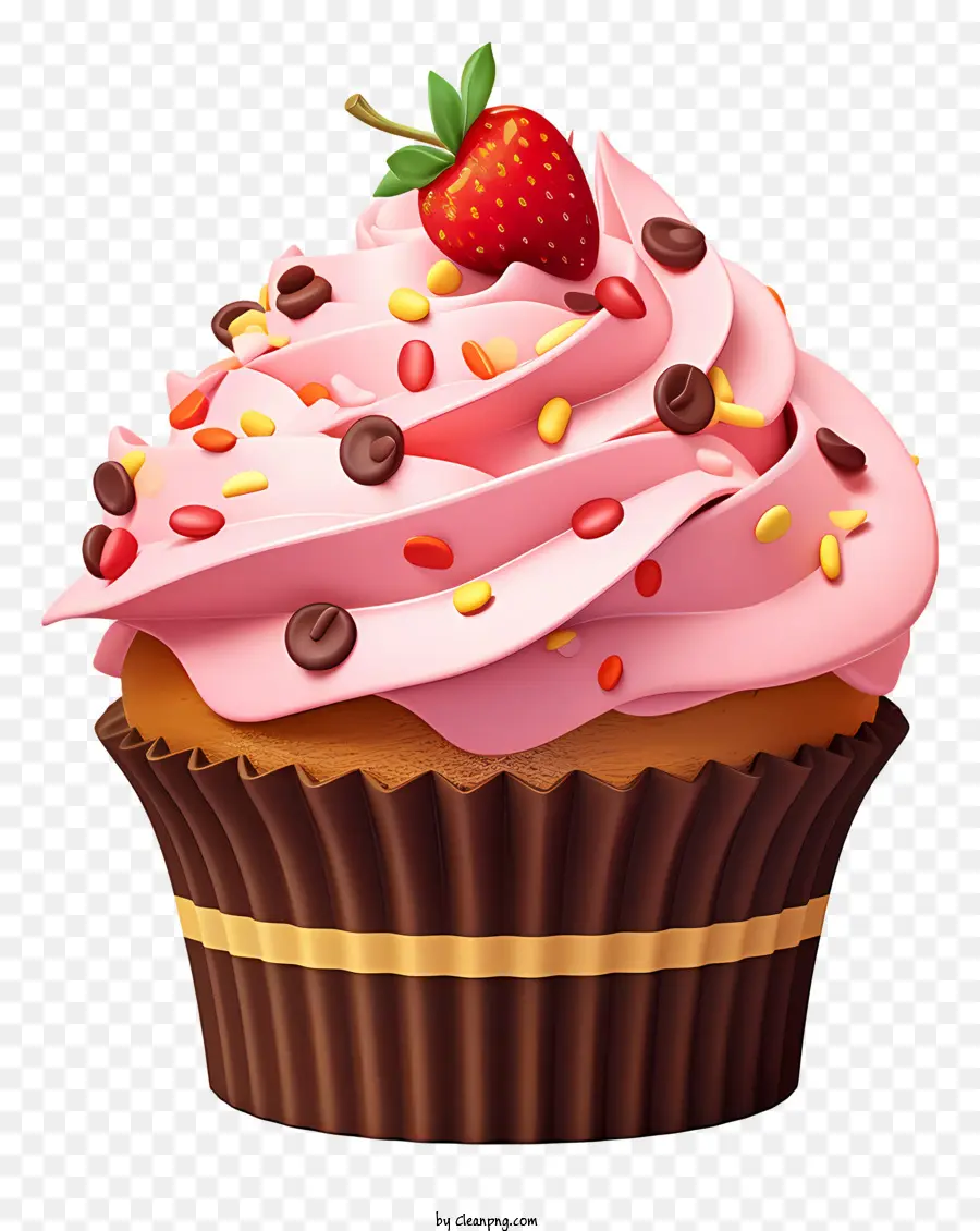 Cupcake 3d Réaliste，Cupcake Aux Fraises PNG