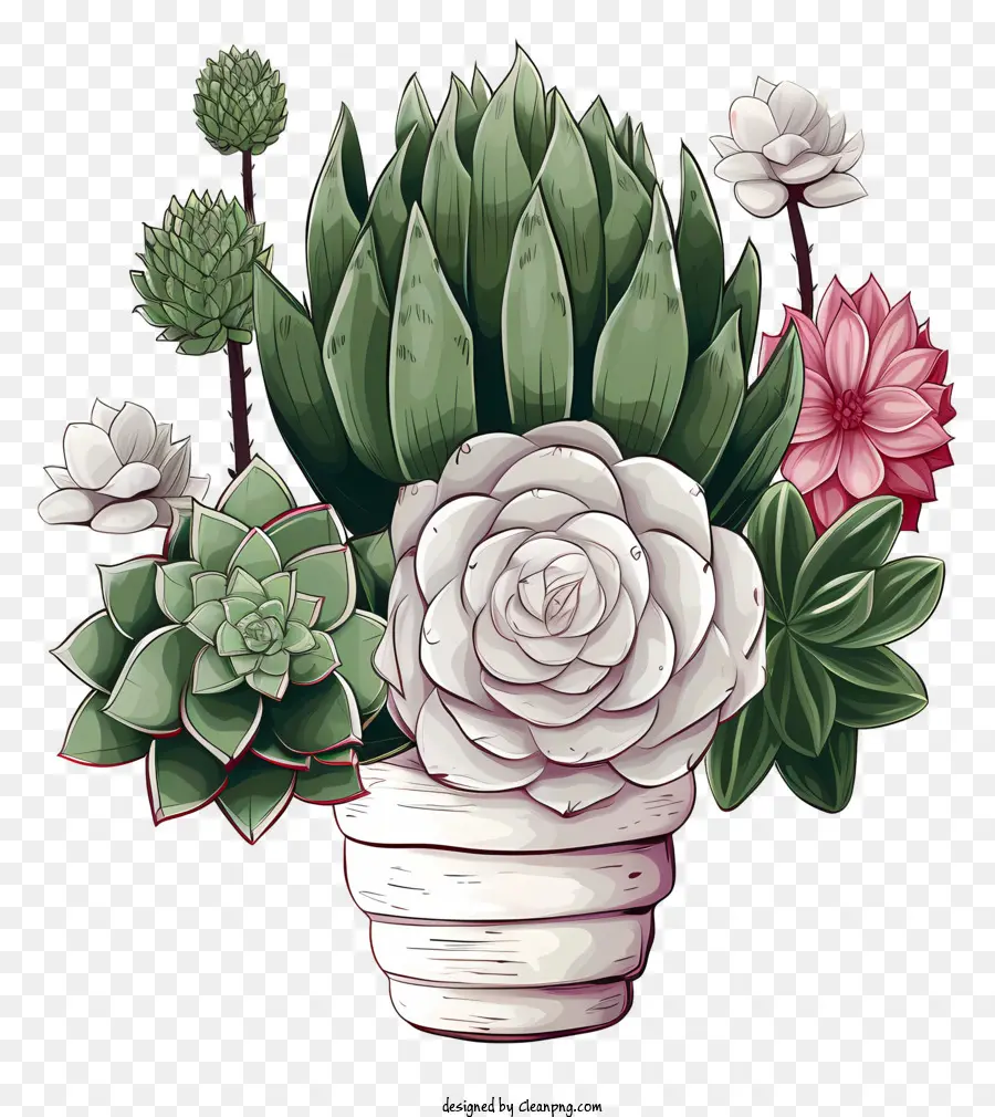 Croquis De Plantes Succulentes，Arrangement Succulent PNG