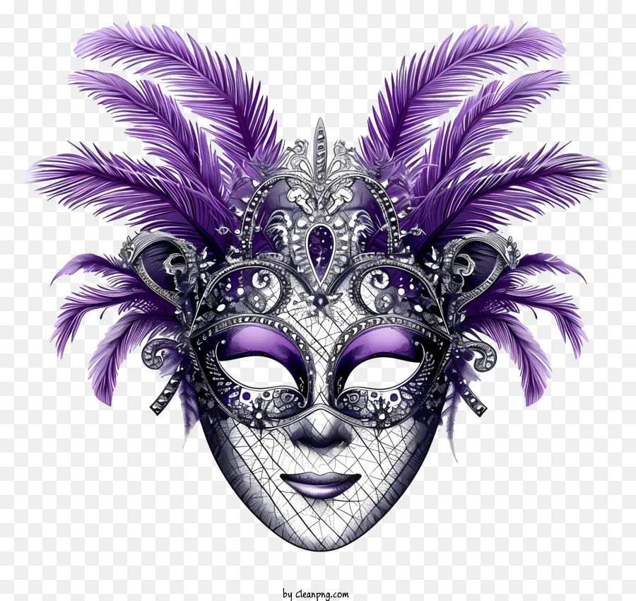 Masque De Carnaval De Style Doodle，Femme PNG