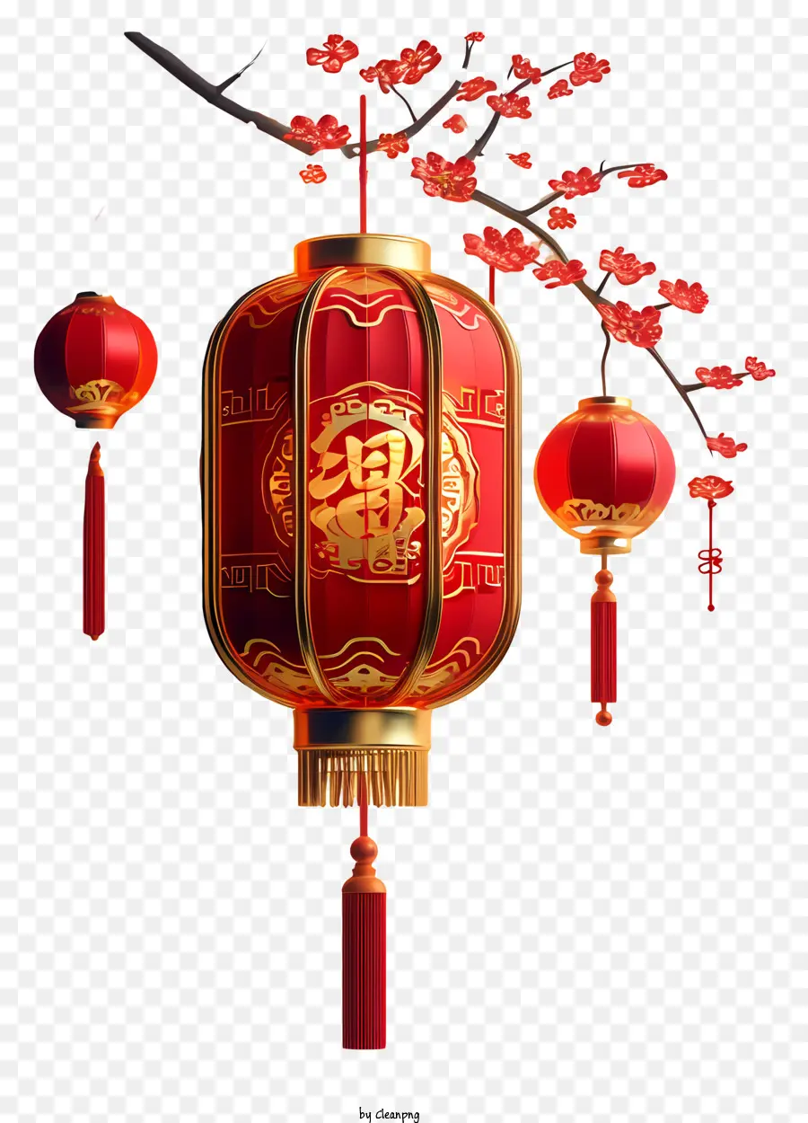 Nouvel An Chinois，Lanterne Rouge PNG