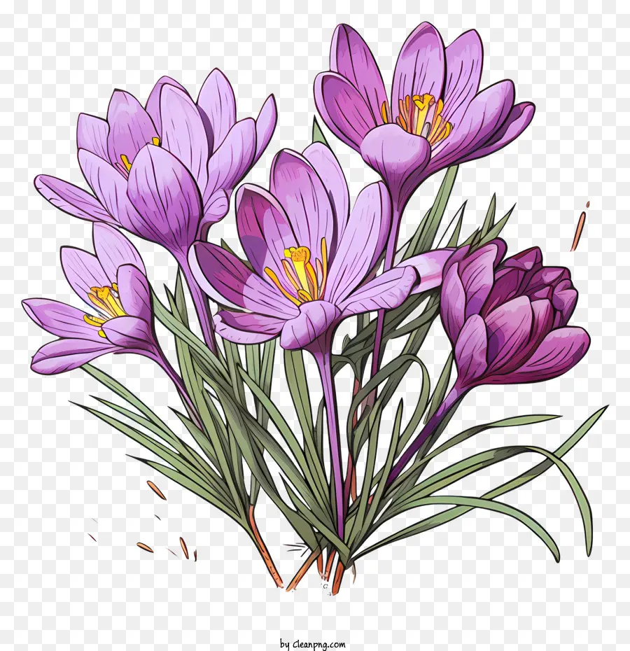 Crocus Plat，Fleurs De Crocus PNG